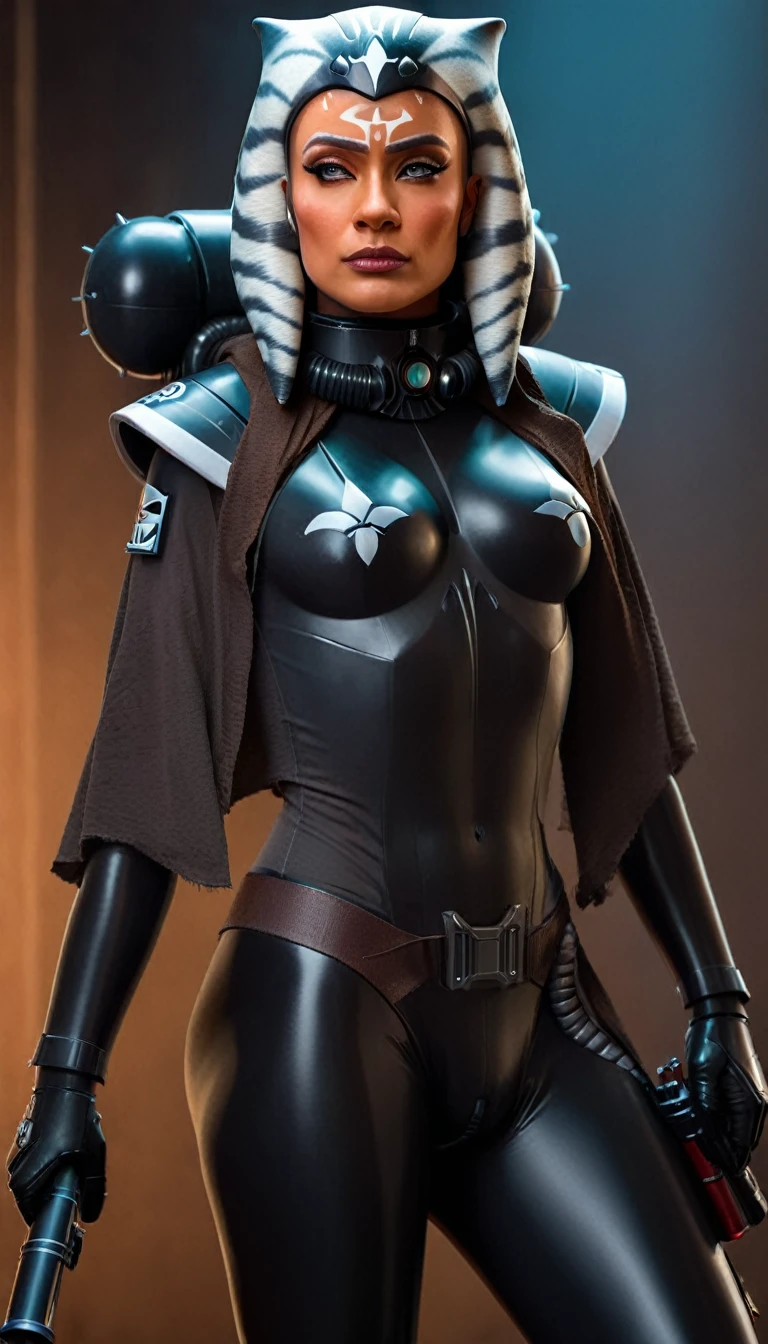 A beautiful sexy woman, ahsoka, skin tight latex, dressed as latex imperial officer, (detailed realistic,4k,8k,highres,masterpiece:1.2),ultra-detailed,(realistic,photorealistic,photo-realistic:1.37),HDR,UHD,studio lighting,ultra-fine painting,sharp focus,physically-based rendering,extreme detail description,professional,vivid colors,bokeh,portrait,sci-fi,dramatic lighting,chiaroscuro,cinematic,moody
