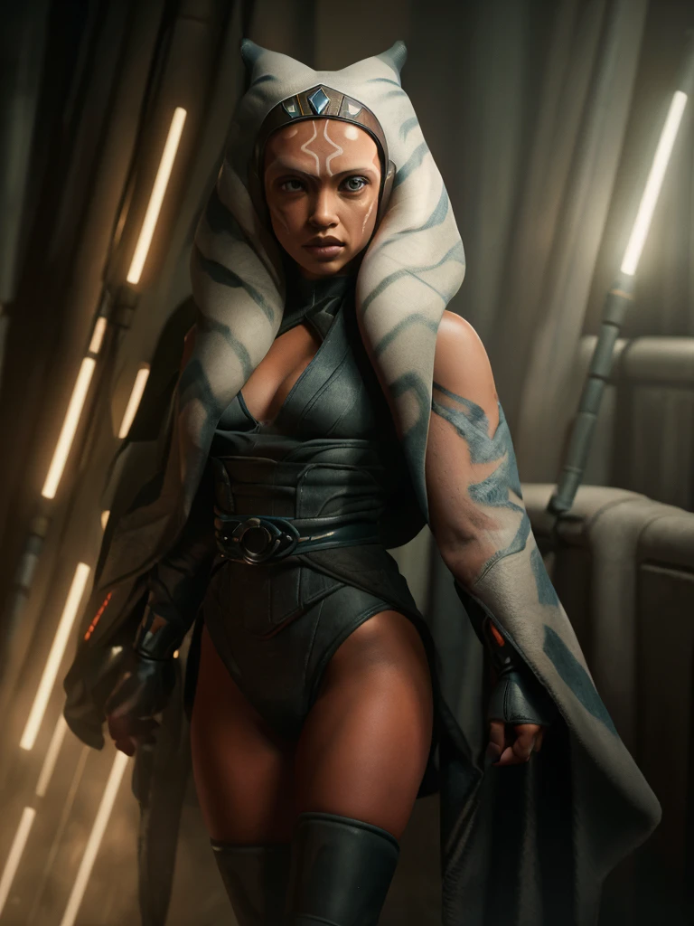 A beautiful sexy woman, ahsoka, skin tight latex, dressed as latex imperial officer, (detailed realistic,4k,8k,highres,masterpiece:1.2),ultra-detailed,(realistic,photorealistic,photo-realistic:1.37),HDR,UHD,studio lighting,ultra-fine painting,sharp focus,physically-based rendering,extreme detail description,professional,vivid colors,bokeh,portrait,sci-fi,dramatic lighting,chiaroscuro,cinematic,moody