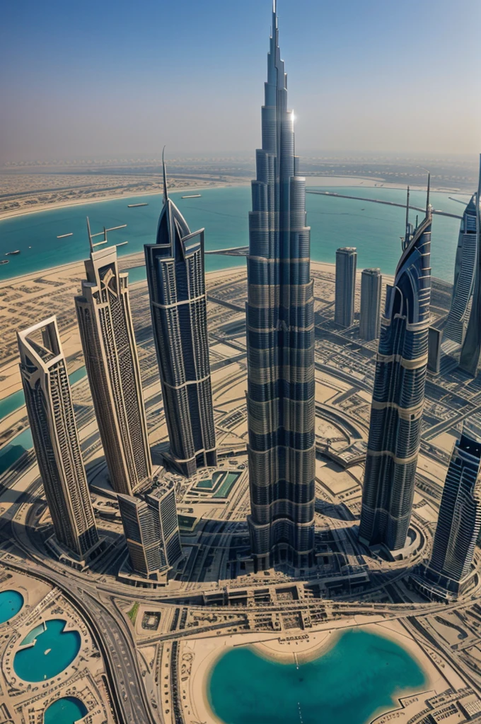 Realistic photo front of burj khalifa