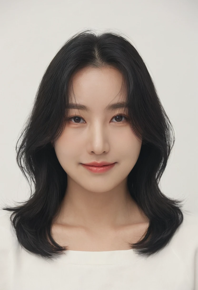Best Quality, 8k, Masterpiece, (Portrait: 1.3), (photo realistic:1.4), (hyper realistic:1.4),
Sharp Focus, looking at viewer, (smoother lighting:1.1),
(increase cinematic lighting quality:0.9), realistic lighting, backlighting,
light on face, ray trace, (brightening light:1.2), (Increase quality:1.4), sharp detail,
(best quality real texture skin:1.4), finely detailed eyes, black_eyes,
finely detailed face, 25 year old Korean woman