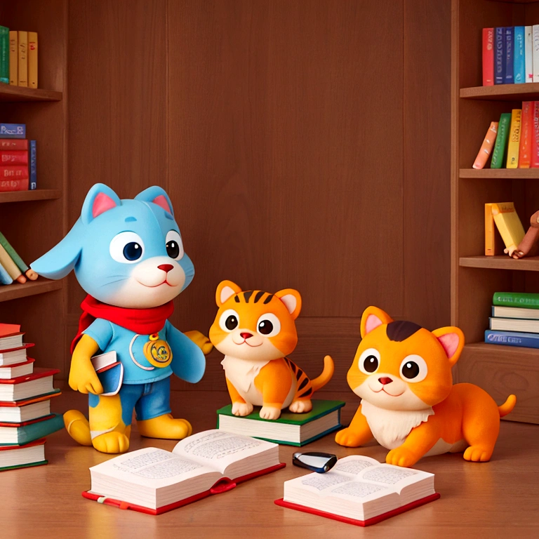 Create a logo with a cute and intelligent animal mascot for an account that sells books. Put the words "Indonesian Children's Educational Book" on the logo