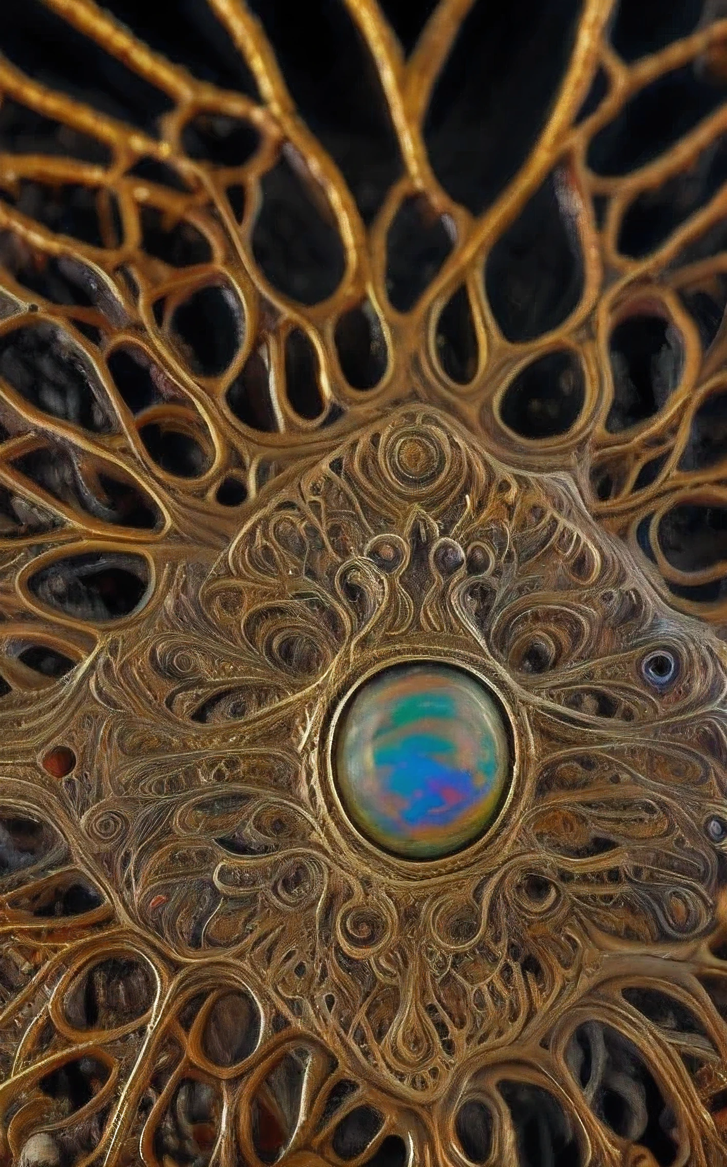  an intricate neural system made of agate and opal is shaping the figure of the Magus of Power himself, he is displaying his art with his tools, male, intelligence of transparency,dominant yellow, purple, gray and indigo rayed violet color tonality, fractal, brilliant colours, masterpiece, highly detailed, 4k resolution,  3d modelling, digital art