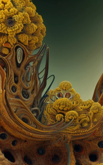  an intricate neural system made of agate and opal is shaping the figure of the Magus of Power himself, he is displaying his art with his tools, male, intelligence of transparency,dominant yellow, purple, gray and indigo rayed violet color tonality, fractal, brilliant colours, masterpiece, highly detailed, 4k resolution,  3d modelling, digital art