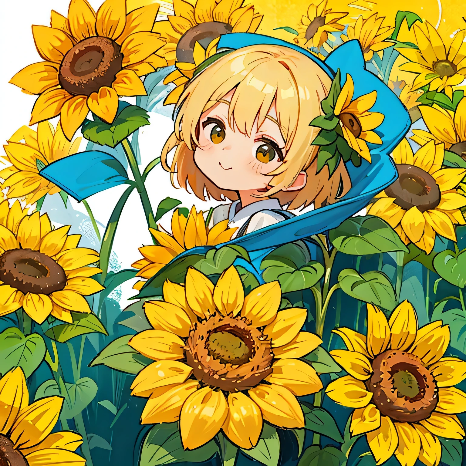 Stylish design、Fill with sunflower flowers