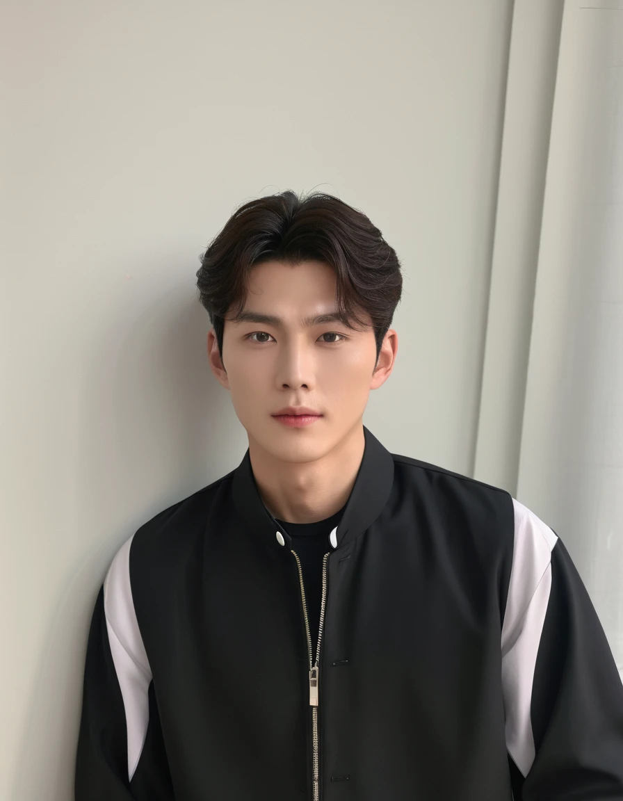 Best Quality, 8k, Masterpiece, (Portrait: 1.3), (photo realistic:1.4), (hyper realistic:1.4), Sharp Focus, looking at viewer, (smoother lighting:1.1), (increase cinematic lighting quality:0.9), realistic lighting, backlighting, light on face, ray trace, (brightening light:1.2), (Increase quality:1.4), sharp detail, (best quality real texture skin:1.4), finely detailed eyes, black_eyes, finely detailed face, 25 year old Korean man, (white formal_shirt:1.4), (Create an image maintaining the original base model hairstyle:1.5)