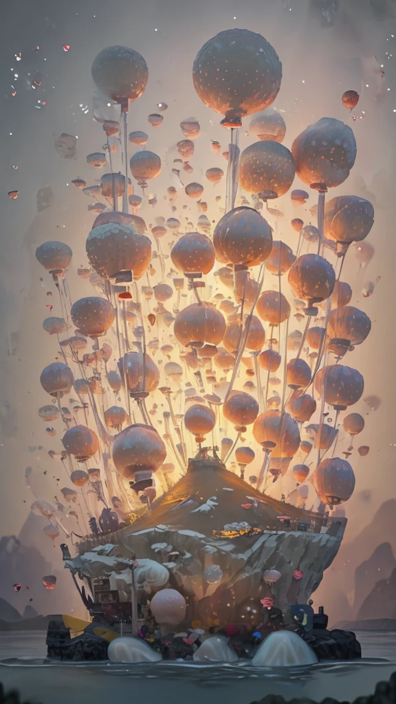 detailed watercolor teddy bears floating in hot air balloons, whimsical animated characters drifting in balloons decorated with "G ytson" patterns, soft neutral colors on white background, Kestutis Kasparavicius style, intricate seamless pattern, highly detailed, masterpiece, best quality, 8k, ultra-detailed, photorealistic, vivid colors, soft lighting, fantasy, dreamy, cute