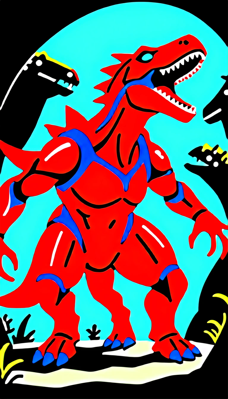 一只Mechanical dinosaur在海洋里遨游，Mechanical dinosaur，Prehistoric monsters，Mechanical structure，Ultra-clear，Lots of details