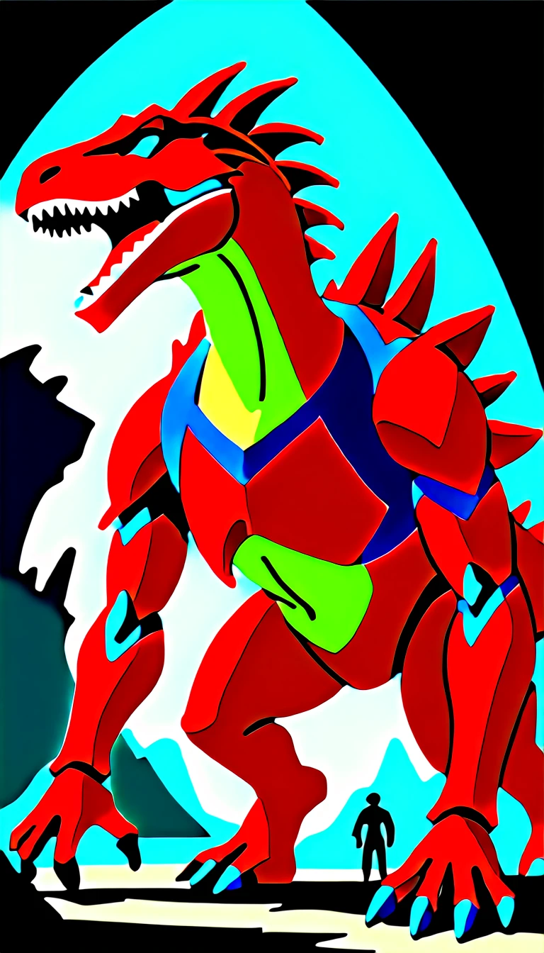 一只Mechanical dinosaur在海洋里遨游，Mechanical dinosaur，Prehistoric monsters，Mechanical structure，Ultra-clear，Lots of details
