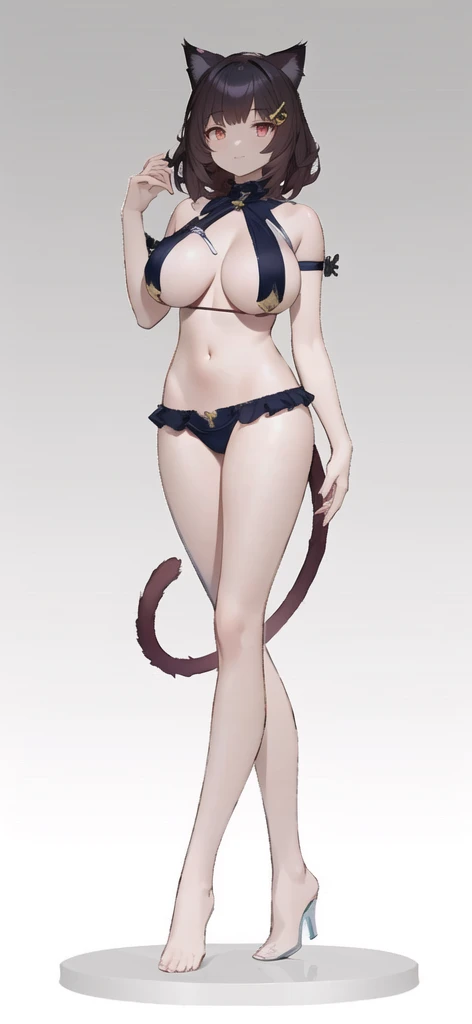 Wearing a bikini、Close-up of woman wearing cat ears, Charming cat girl, 3D Anime Girl, Extra detailed body, render of a cute 3D Anime Girl, Full body details, Full body details丰富, Realistic shadows perfect figure, SFW version, OPPEIN PROPORTION, Modeling in poser, Anime style 3d, ( Very detailed graphics ), Complete and detailed body，Full body tattoo