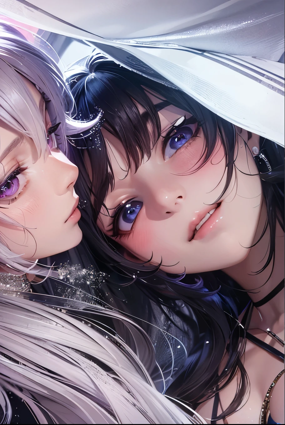 realisticlying、2 girls、selfee、Nipple bare skin Both breasts are close to each other、Keep it close to your body、Looking Up、A sexy