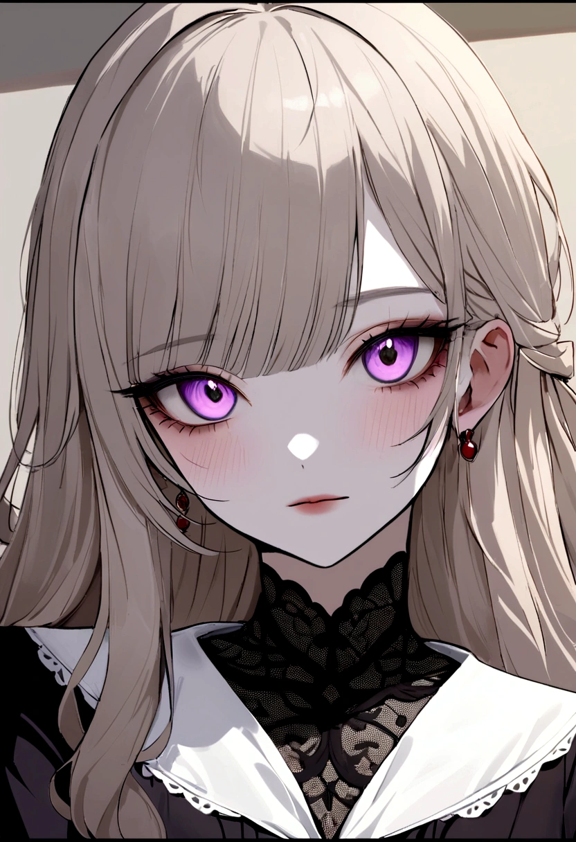 (detailed beautiful eyes and detailed face, masterpiece, best quality, detailed, High resolution illustrations), sideways, (Hand details),Black long curly hair,white,JK,whole body,Medium shot,White pupil,Red iris,,Loli