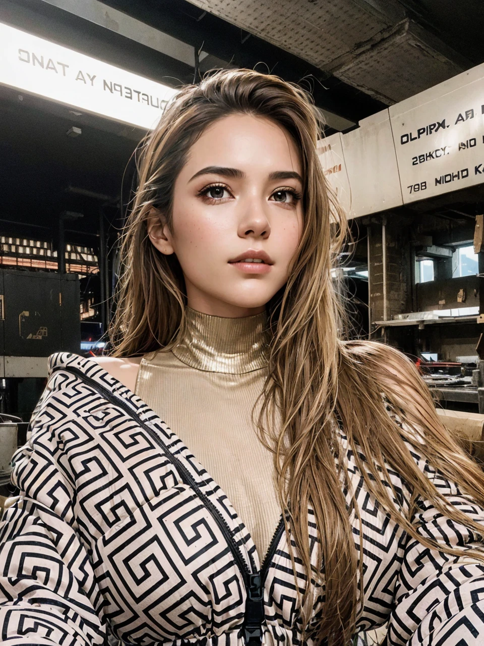 (1girl:1.3), solo,__body-parts__, official art, unity 8k wallpaper, ultra detailed, beautiful and aesthetic, beautiful, masterpiece, best quality, RAW, masterpiece, super fine photo,, best quality, super high Resolution, photorealistic, sunlight, full body portrait, stunningly beautiful,, dynamic pose, delicate face, vibrant eyes, (side view), she is wearing a futuristic Iron Man mech, red and gold, Highly detailed abandoned warehouse background, detailed face, detailed complex busy background, messy, gorgeous, milky, high detailed skin, realistic skin details, visible pores, sharp focus, volumetric fog, 8k uhd, dslr camera, High quality, film grain, fair skin, photorealism, lomography, sprawling metropolis in a futuristic dystopia, view from below, translucent