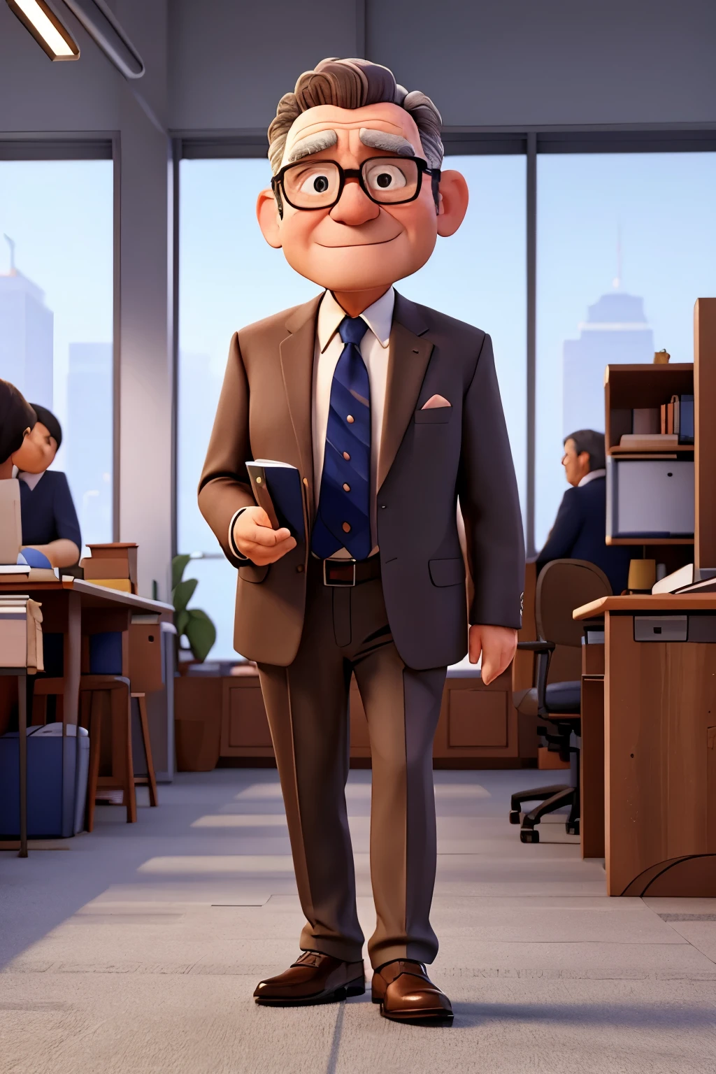 A 50-year-old man, Office Workers,wear a suit,full-body shot