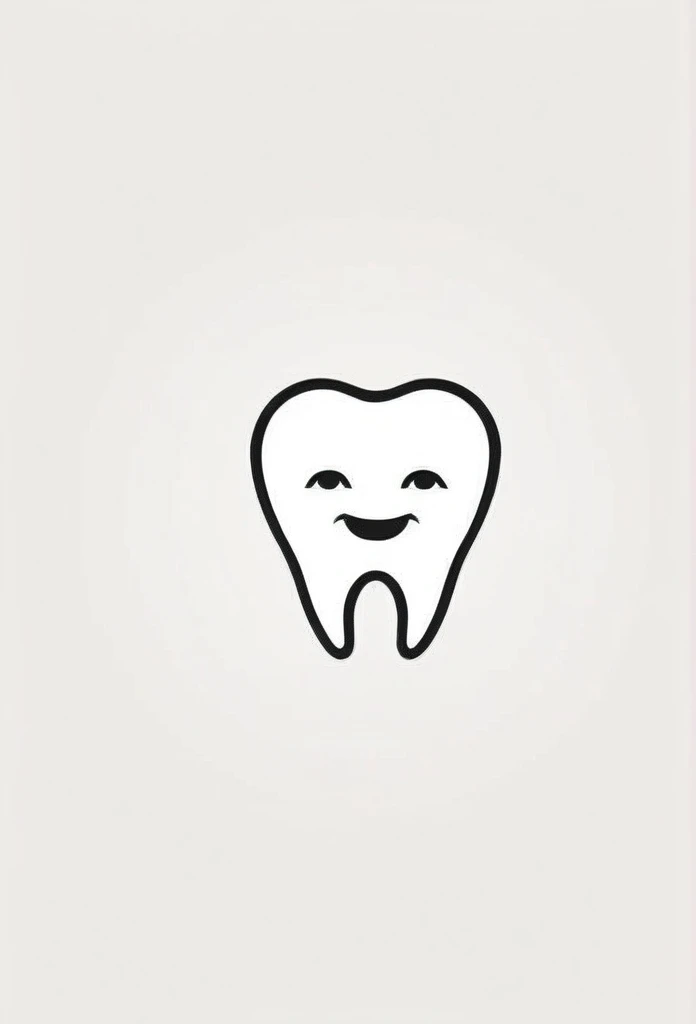 A logo for a Japanese dental clinic. A tooth mark. A very cool, chic and modern design. Monotone. A logo that stands out from the rest. The background is pure white.