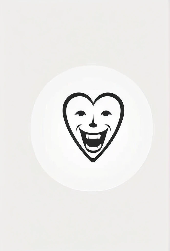 Stylish Japanese dental clinic logo Tooth mark Pretty cool Heart mark Chic and modern design Monotone background Pure white