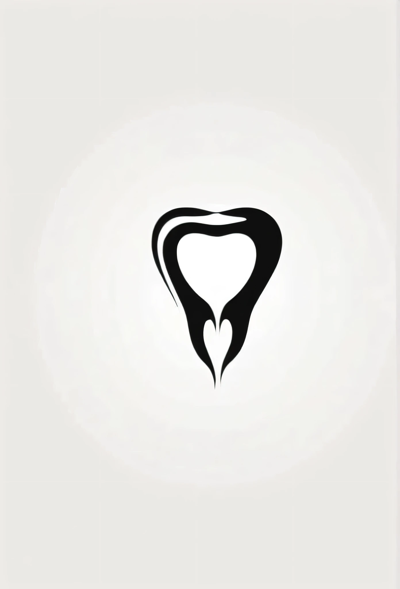 A logo for a Japanese dental clinic. A tooth mark. A very cool, chic and modern design. Monotone. A logo that stands out from the rest. The background is pure white.