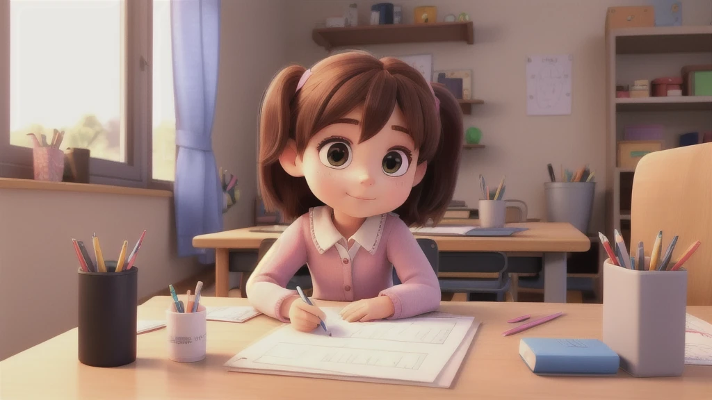 doing homework,There is a pencil case on the table