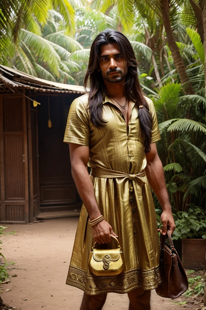 A sexy indian man wearing costume of lord krishna,nsfw,ass, handsome face