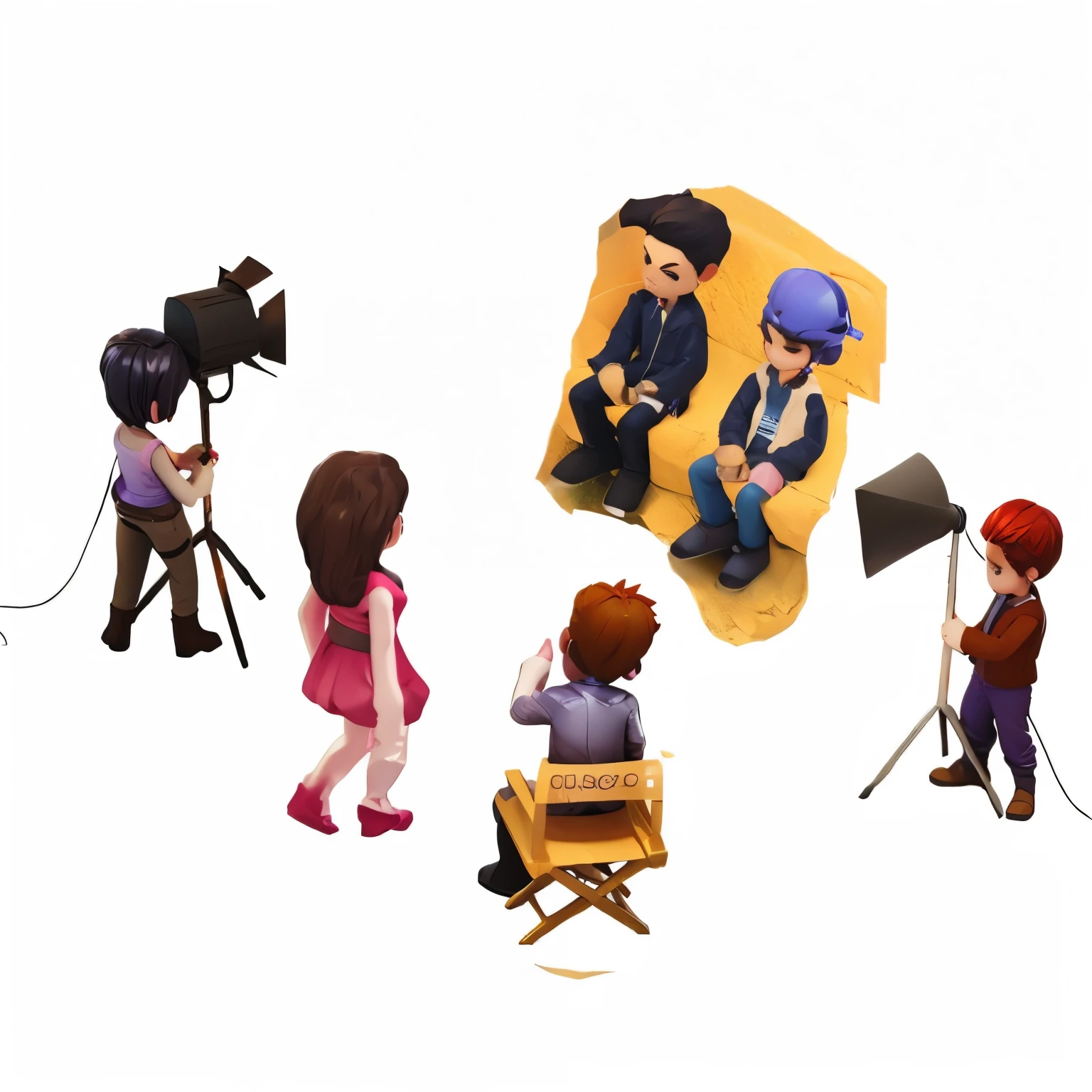 Cartoon 3D style little character,Bright colors,Character setting,