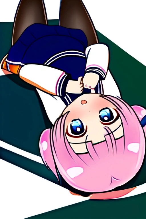 black pantyhose,li,sailor,skirt,cute,lying,,pink hair,twintails,,shy,medium breasts,panties under pantyhose