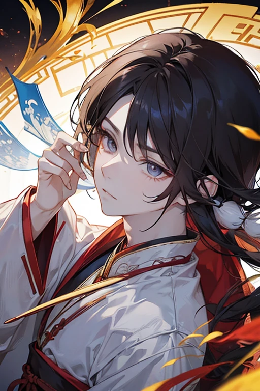 man,China,ancient,long hair,handsome,white skin,Hanfu shirt