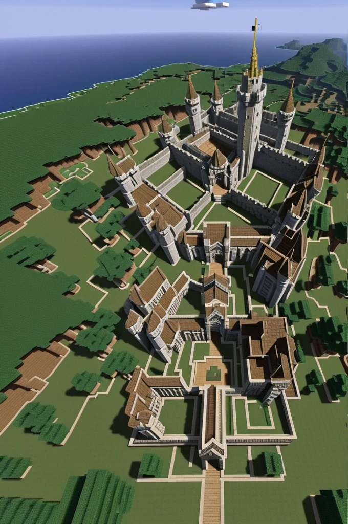 Believe me a block by block image how to create a giant castle in the video game Minecraft