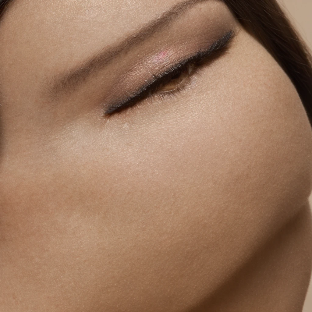 A young 19-year-old woman with a mixed japanese and russian heritage. She has thick dark black eyeliner and glossy lips. The image is a casting shot, showcasing her face clearly with a neutral or slight smile expression. She has straight, dark brown hair that falls just past her shoulders. Her eyes are almond-shaped, and her skin has a light to medium tone with a natural, fresh look. She is wearing a simple, professional outfit suitable for a casting, and the background is a neutral studio setting with soft lighting to highlight her features.