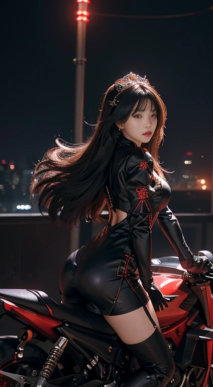 Original photo:1.2),(Realistic:1.4),Beautiful detailed girl,Very detailed eyes and face,Beautiful details in the eyes,Ridiculous,incredibly Ridiculous,Very detailedな,High resolution,Very detailed,Highest quality,masterpiece,figure,Very detailed,CG,Unified,8k wallpaper,wonderful,The finer details,masterpiece,Highest quality, Perfect lighting,1 Girl, (((Boa Hancock))), Long Hair, Epaulettes, Cape, Red crop top, Side slits, Cowboy Shot, Background Tokyo