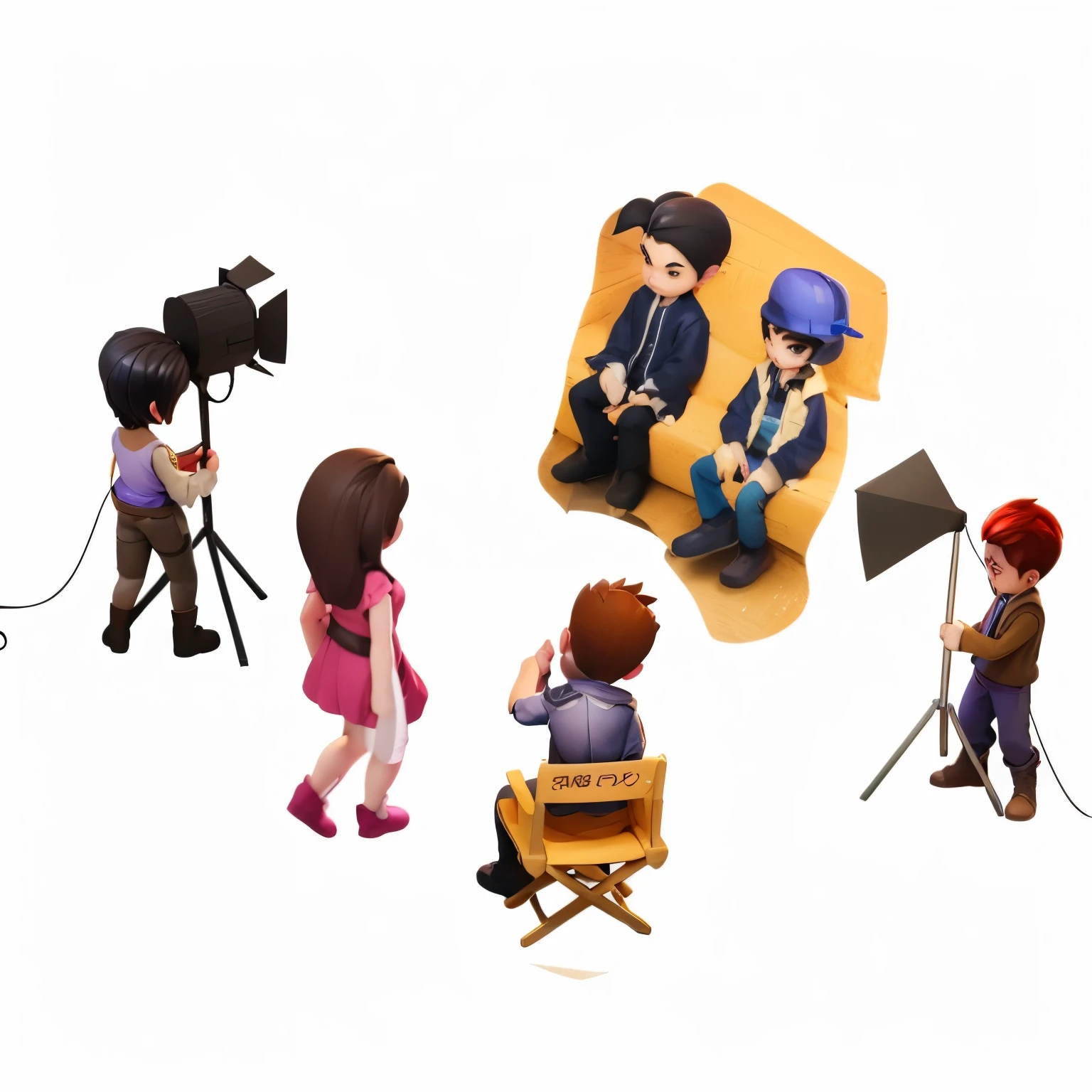 Exquisite characters,Cartoon,Cartoon3D风格小人物,Bright colors,Character setting,