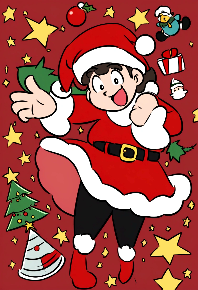 christmass background ,santa ,various chrismtmass stuff, yiutube banner size, disney style