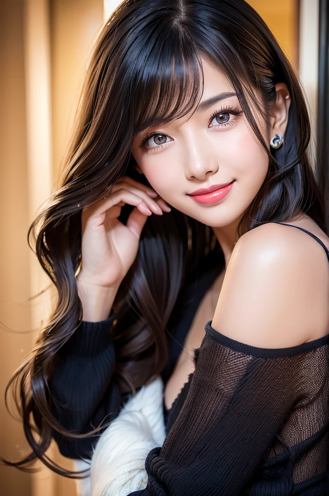 (((True Beauty))), ((RAW Photos)), Black Hair、folder、Round eyes、False eyelashes、Straight hair, Wavy Hair、correct、Deep Red Lipstick、Striped Hair、Brown Hair、Blue Hair、(Gradient Hair)、Asymmetrical Hair、Hair behind the ear、Crossed bangs、Long Hair、((お尻までLong Hair))、Long Hair、Smooth, Silky Hair、Hair up on one side、とんでもなくLong Hair、Light brown eyes、Ring Eye、Round eyes、Wicked Smile、A light smile、Cast a Shadow、(Extraordinary presence)、Atmospheric perspective、Backlight、Exposure、Lens flare、、最high quality、超High resolution、超High resolution、Very realistic, masterpiece、correct、Textured skin、high quality、最high quality、Awards、32k, 髪のfolder、Crafty、C Cup 、bold、(A light smile)、Embarrassed laugh、Redness in the ears、correct、Shine、360° View、Very detailed、超High resolution、解剖学的にcorrect、masterpiece、Accentuate your breasts、High resolution、High detail、Long eyelashes、A slight blush、Compensate,I'I don't want to wear clothes、 (((Full Body Shot)))、(((Roll up your hair)))、Seductive pose、Shooting from a distance、Different angles of view、Waist height 、Sony FE、Hair blowing in the wind、(Navel exposed 1.3),Skin-colored transparent forceps,((Black transparent pantyhose 1.5)),(Straighten your legs), jewelry, Night view, 立つ up straight, Big earrings,Soft Light,Top Glitter