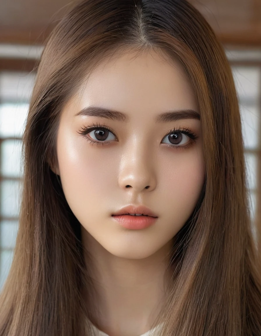 A sexy 18 year old,  tumbler (russet hair) , ((black eye color)) , sardines on the face, (long straight hair), (face perfect), (Ultra realistic and detailed 14k photo quality) (same face) best qualityer 