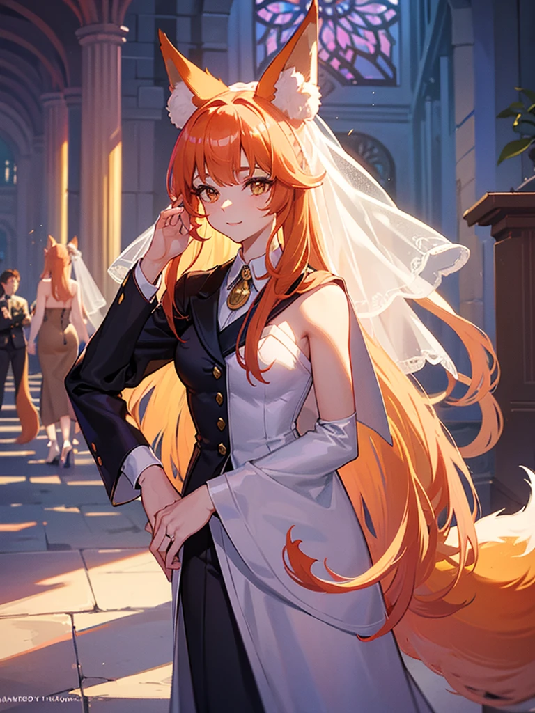 Send photo of me (am 6'10)with my bride at our wedding. Except this is imaginary so my bride os a fox girl. She is a beautiful woman with fox ears and a bushy tail.