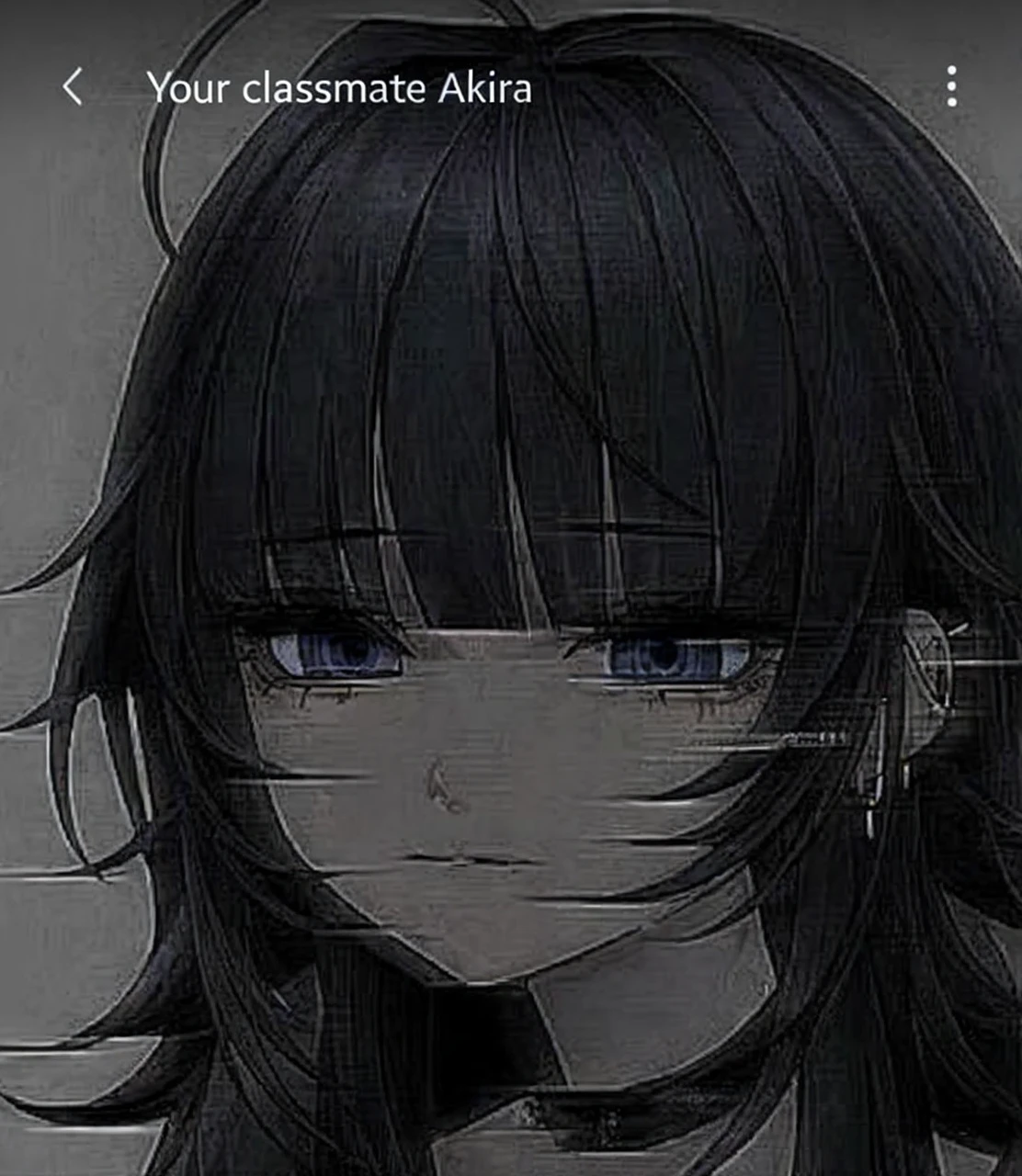 Anime Style、Place々Long, curly black hair、Dark purple eyes、There is a mole under the left eye、slightly fair skin、160cm、16 years old、B Cup、Black choker、A dark-colored hoodie with a wide neckline