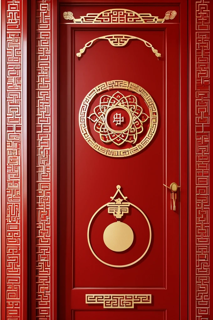 Kitchen God,God of Wealth,Door God,Chinese style,Traditional paper cutting,New Year Pictures,Red hue,symmetry,geometry,Folklore,中国Door God,poster,flat,HD