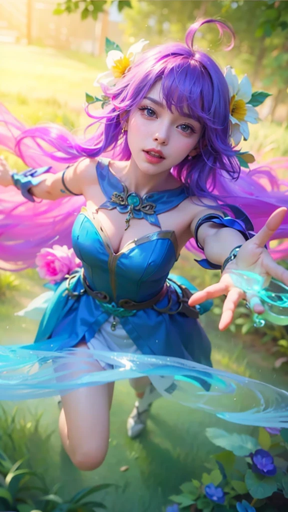 a close up of a girls , purple hair babe, big booobs , shadowbringers cinematic, 4 k detail fantasy, a beautiful fantasy empress, game cg, xianxia fantasy, xianxia hero, 2. 5 d cgi anime fantasy artwork, cinematic goddess close shot, ruan jia and artgerm, wow 4 k detail fantasy, hyperdetailed fantasy character