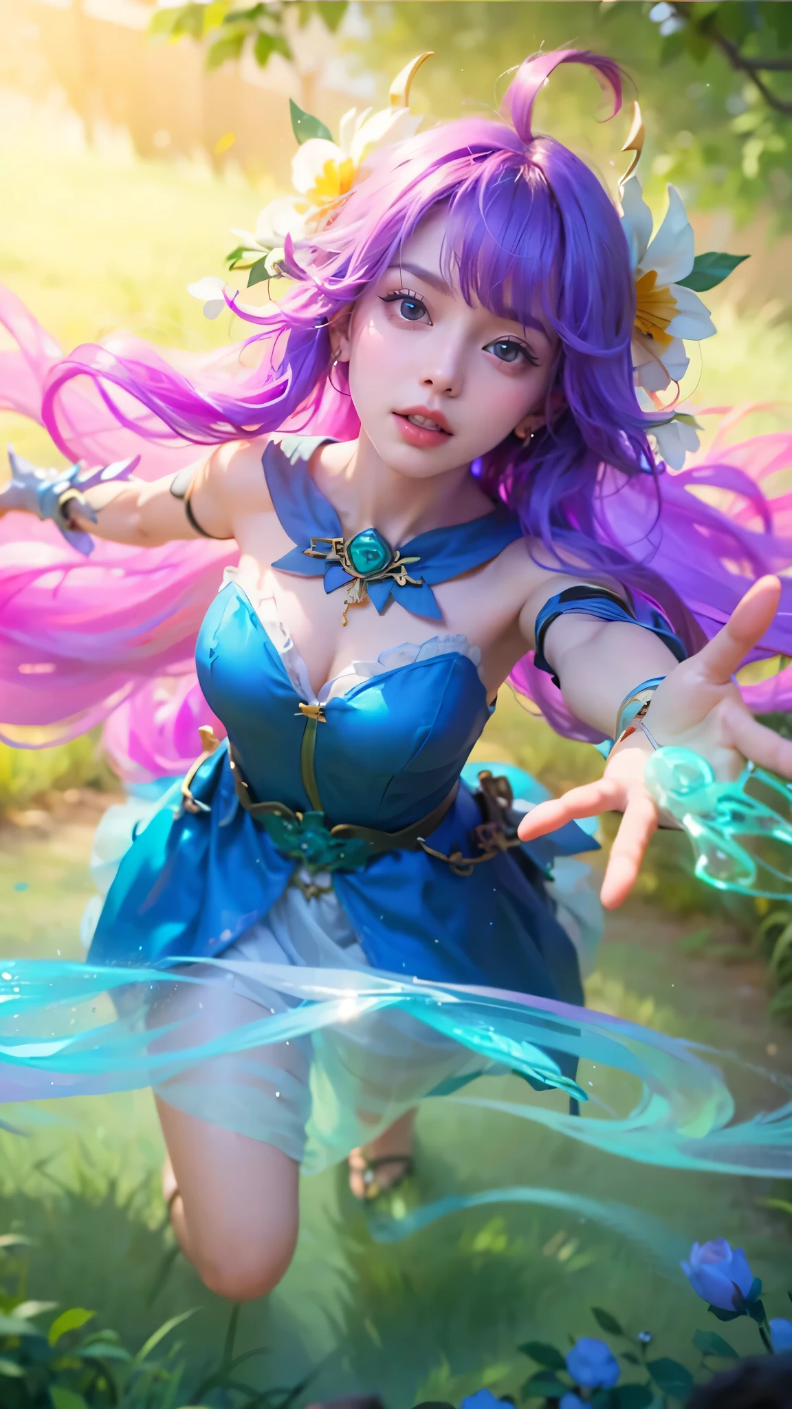 a close up of a girls  , purple hair babe, big booobs ,  shadowbringers cinematic, 4 k detail fantasy, a beautiful fantasy empress, game cg, xianxia fantasy, xianxia hero, 2. 5 d cgi anime fantasy artwork, cinematic goddess close shot, ruan jia and artgerm, wow 4 k detail fantasy, hyperdetailed fantasy character