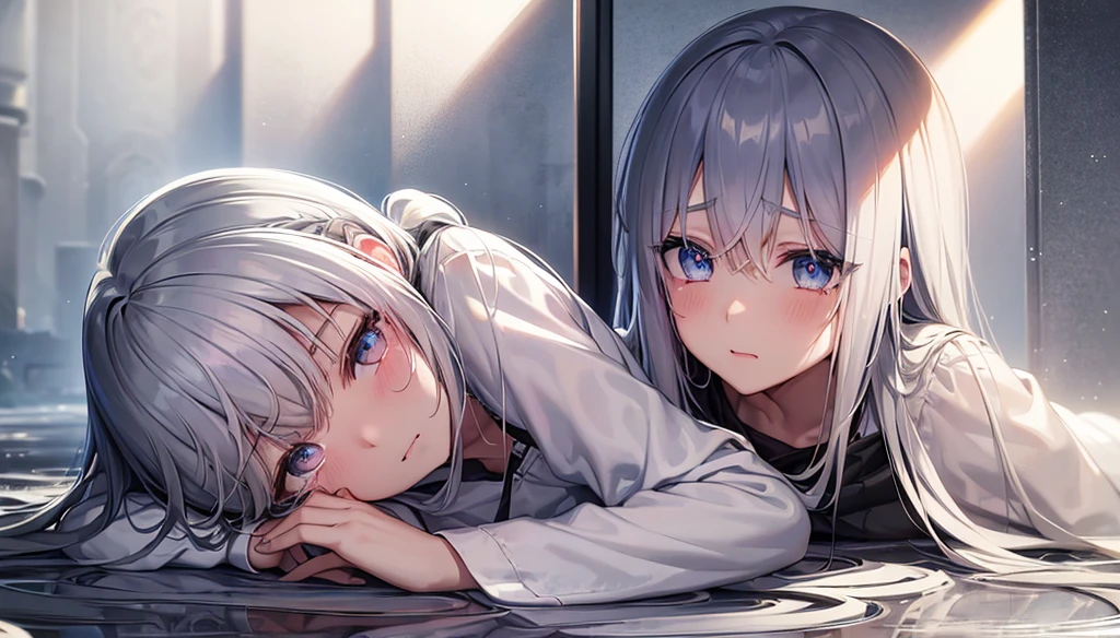 (masterpiece:1.2),(Perfect eyes:1.3) ,Best anime 4k,best quality ,,pixiv, anime girl ，long straight white hair , black eyes ,Wearing off-white camouflage uniform ,ten years old，modern battlefield，(Eyes looking into the distance:1.3)，(look away:1.5)，snowy weather，dirty face，blood on forehead，dirty face，Backlight，Bare rocky peaks ,The expression is sad，leave tears，When the war situation seems to be developing for the better,，A girl wakes up from her deep sleep，She doesn&#39;t understand her own life、Not sure about the power in the body，As pure as white paper。At the same time, another soul is sleeping inside the girl&#39;s body.，it was an accident，It is also one of the waves that changes the world。Figures are smaller，Girl running hard on the snow