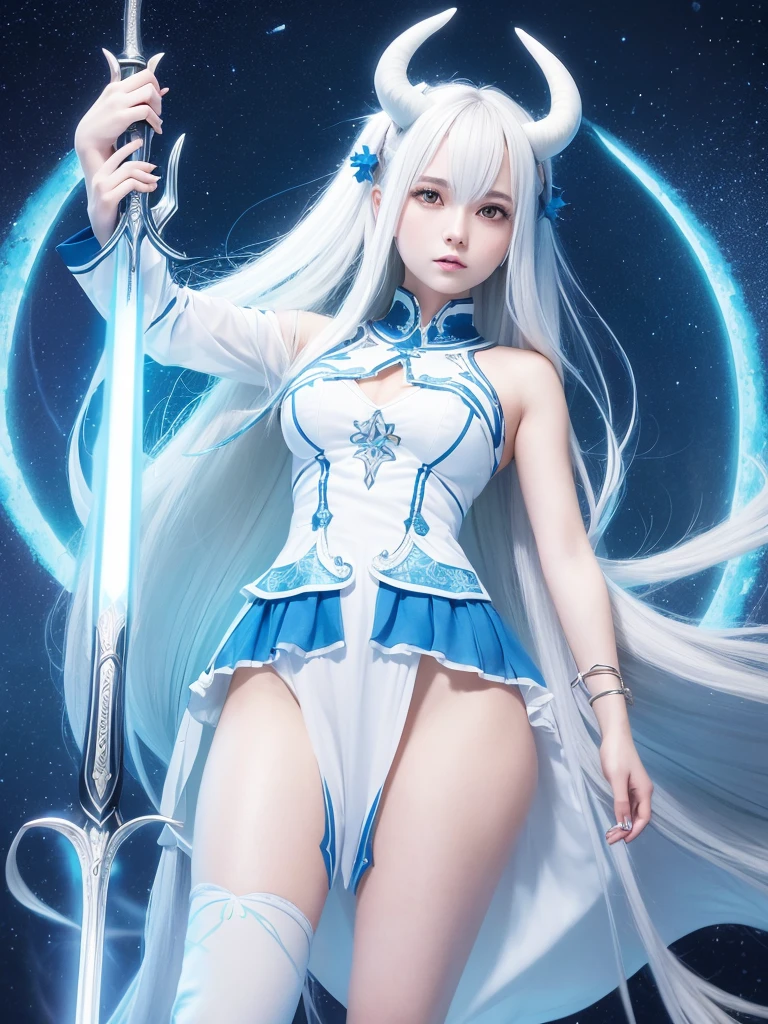 (((nffsw))), (((masutepiece))), (((8K))), (((hight resolution))), (((surrealism))), (((Cinematic lighting))), god rays, Zoom Layer, (((FULL BODYSHOT))), F/4.0, canon, Shiny skin,Detailed skin,Detailed face, Detailed eyes, Goddess of the Near Future, Futuristic dresses, Shoot a beam of light with a high-tech gun, Glittering effects