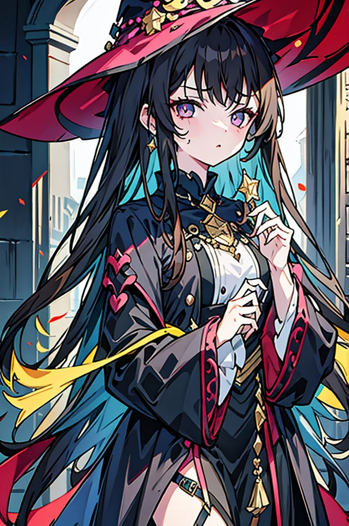 One girl, Dark Eyes, Dark Hair, witch,Straight face