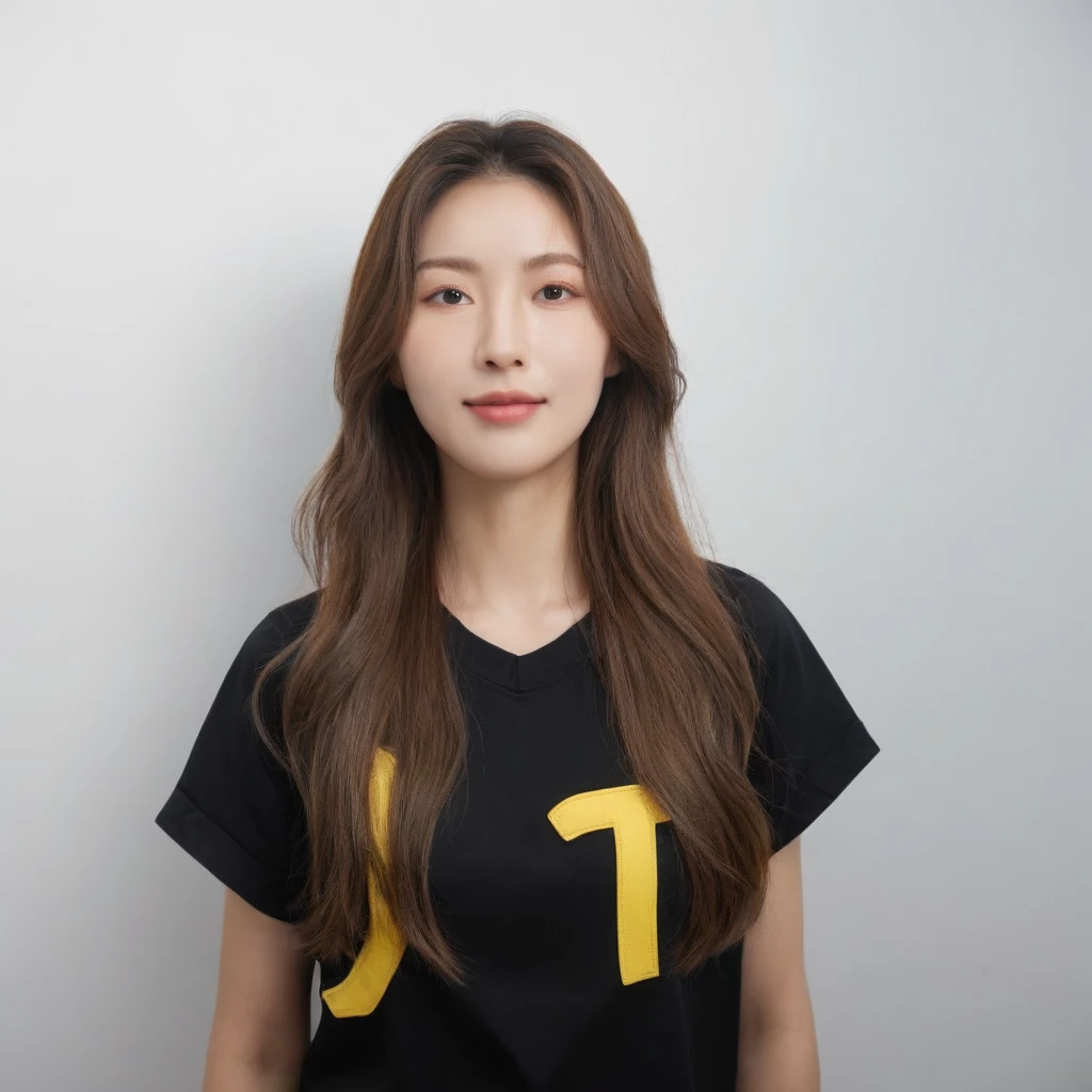 Best Quality, 8k, Masterpiece, (Portrait: 1.3), (photo realistic:1.4), (hyper realistic:1.4), Sharp Focus, looking at viewer, (smoother lighting:1.1), (increase cinematic lighting quality:0.9), realistic lighting, backlighting, light on face, ray trace, (brightening light:1.2), (Increase quality:1.4), sharp detail, (best quality real texture skin:1.4), finely detailed eyes, black_eyes, finely detailed face, 25 year old Korean woman, (white off-shoulder_shirt:1.4), (Create an image maintaining the original base model hairstyle:1.5)