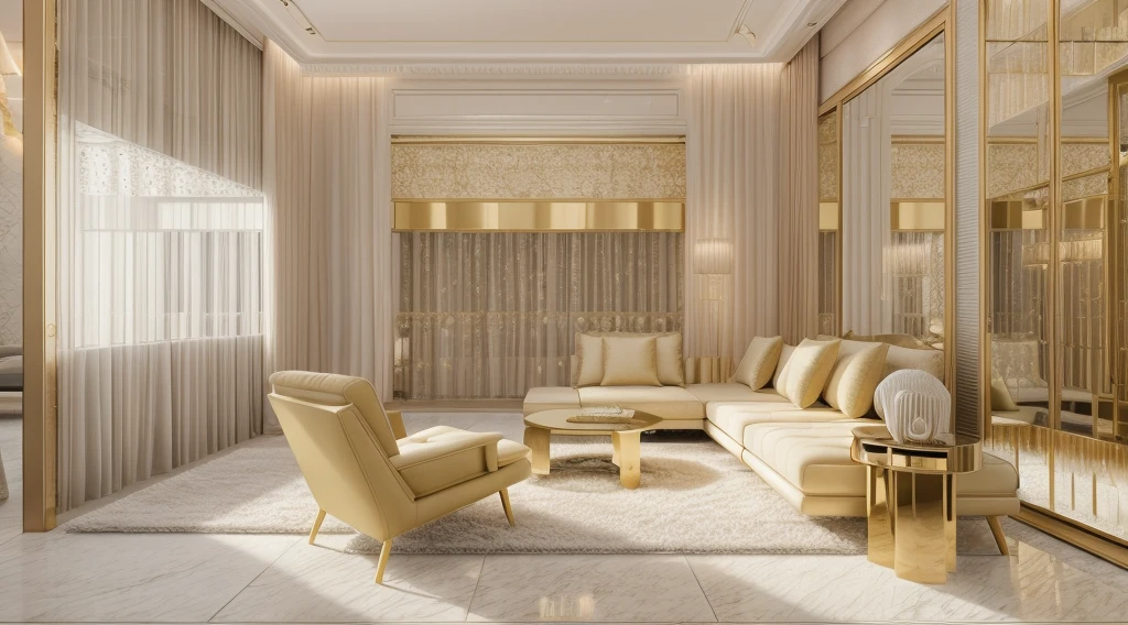 RAW photo, 8k uhd, dslr, soft lighting, high quality, film grain, Fujifilm XT3, interior of living room, luxury, sofa, chair, sheft, rug, carpet, tivi, daylight,