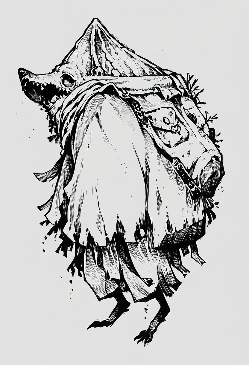 score_9, score_8_up, score_7_up, cr33py, sketch, monster, dark art, horror art, clean sketch lines, white background