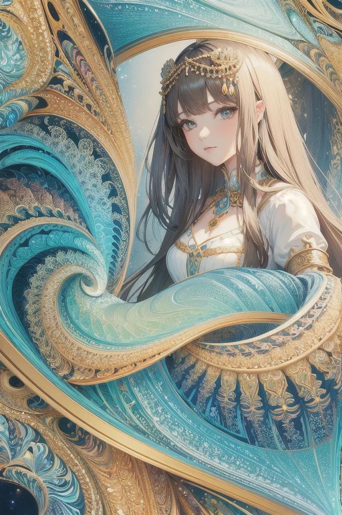 (masterpiece, Top quality, best quality, Official Art, beautiful and aesthetic:1.2), (1 Girl), Extremely detailed,(Fractal Art:1.3),rich and colorful,The most detailed
