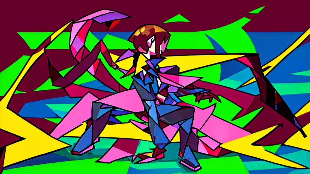 prompt woman with black hair and tied with scorpion suit and scorpion tail full body