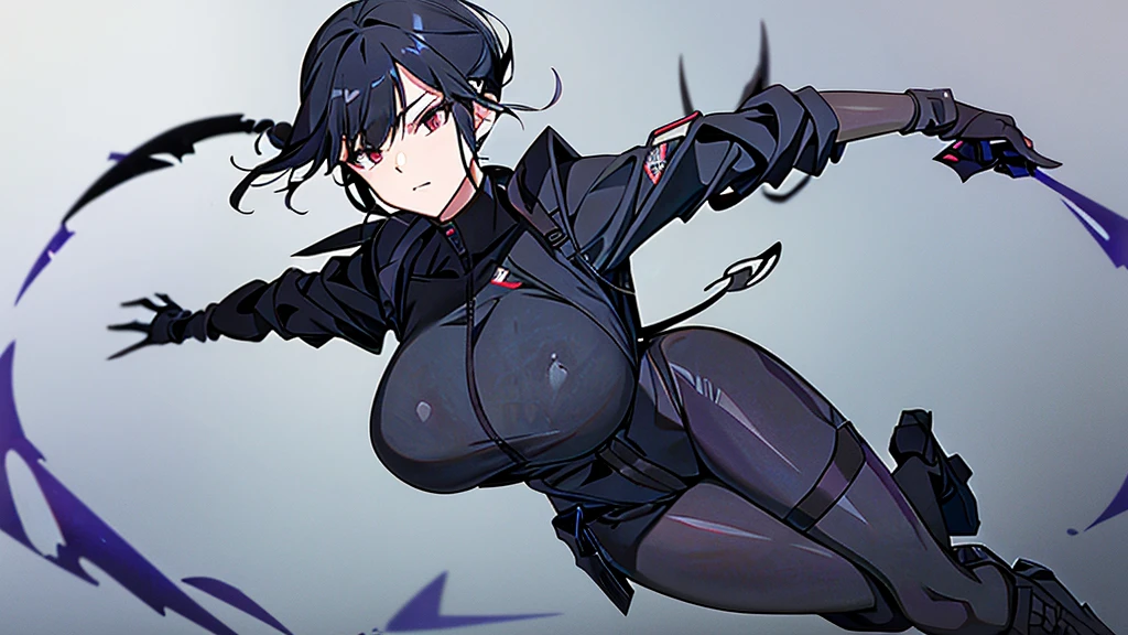 prompt woman with black hair and tied with scorpion suit and scorpion tail full body