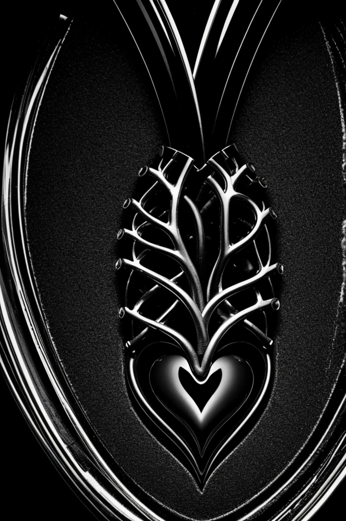 Pic of human heart in black colour