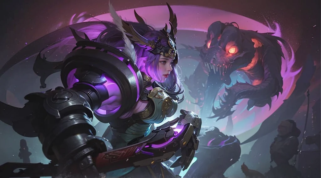 a close up of a girls , purple hair babe, big booobs , shadowbringers cinematic, 4 k detail fantasy, a beautiful fantasy empress, game cg, xianxia fantasy, xianxia hero, 2. 5 d cgi anime fantasy artwork, cinematic goddess close shot, ruan jia and artgerm, wow 4 k detail fantasy, hyperdetailed fantasy character