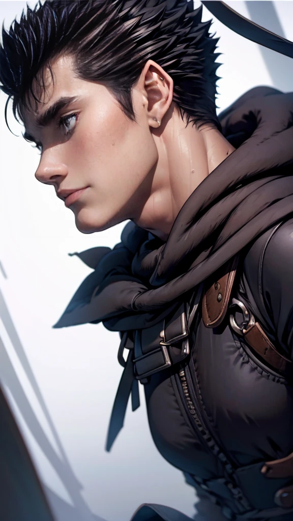 guts、profile、Upper Body、Laughter beyond anger、forest、Masterpiece、Highest quality