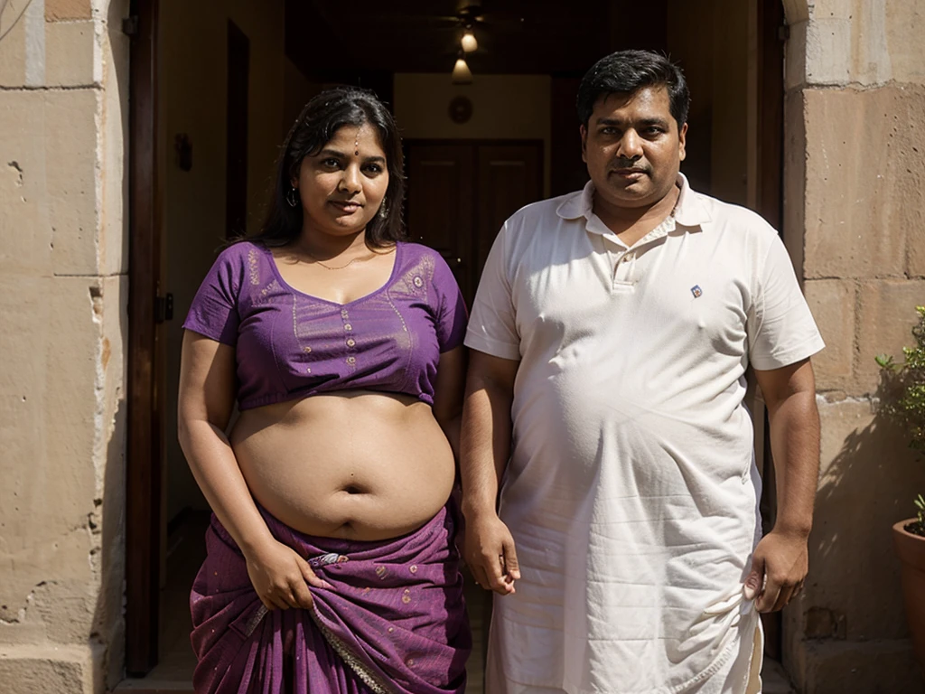 indian couple, fat, middle aged